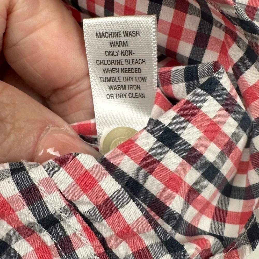 Banana Republic - Men's - Short Sleeve Button Up Plaid Shirt Soft Wash - Medium
